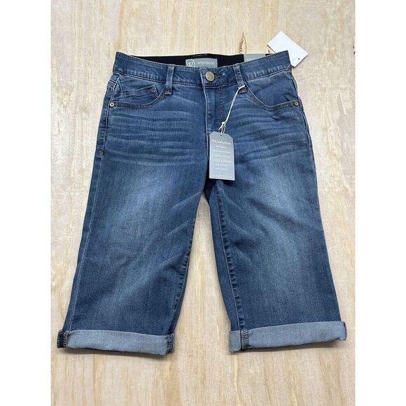 NWT Wit & Wisdom Absolution Denim Shorts blue Cuffed Bermuda Size 0 NEW W/tags - Picture 1 of 3
